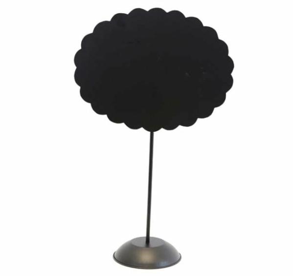 Beverage Bar Supplies | Scalloped Metal Chalkboard With Stand Oval 21" Beverage Bar Supplies Beverage Bar Supplies