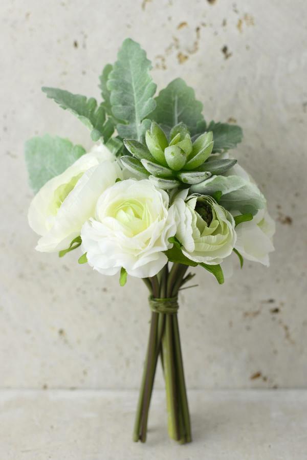 Bouquets | Petite Succulent And Ranunculus Flower Bouquet 9" Bouquets Bouquets