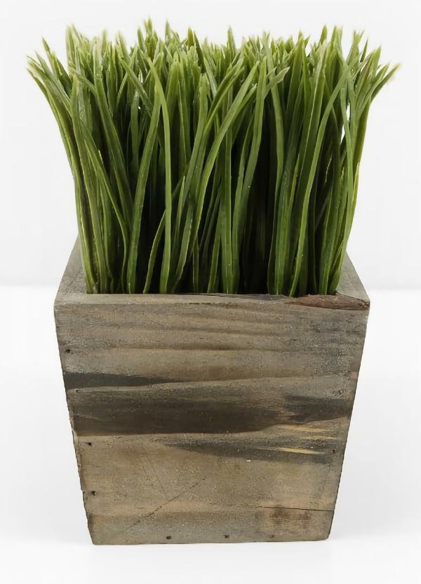 Boxes | Faux Grass In Wood Planter Box Display 7" Boxes Boxes