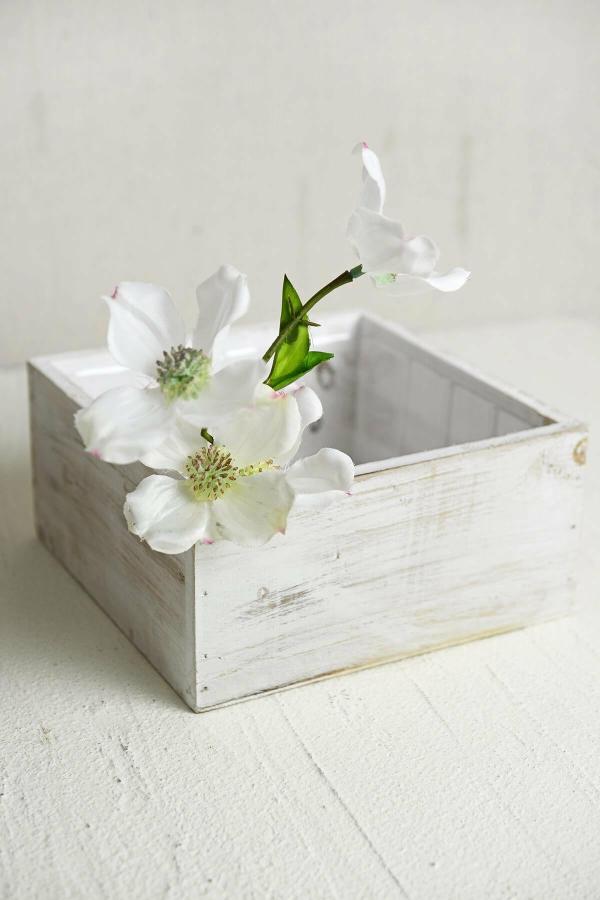 Boxes | Square Planter Box 7X7 Whitewashed Wood Boxes Boxes