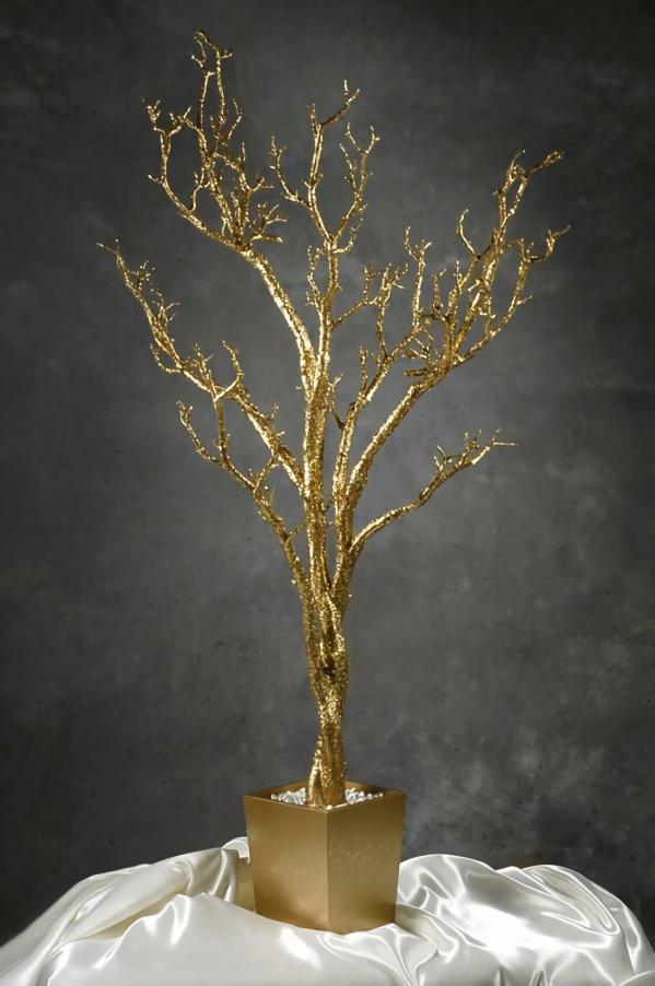 Branches | Potted Gold Faux Manzanita Tree 4 Ft Branches Branches