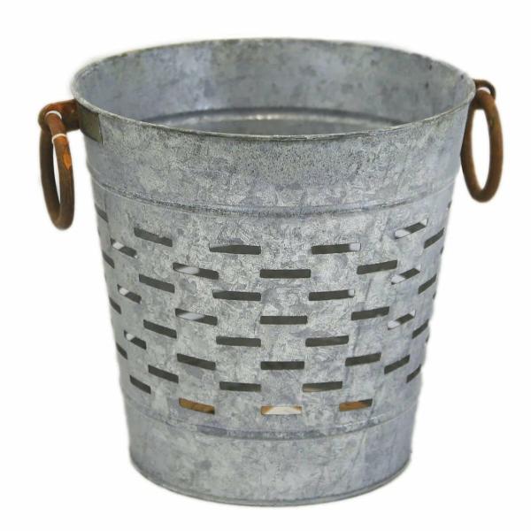 Buckets & Tubs | Tuscan 9" Olive Bucket With Copper Ring Handles Buckets & Tubs Buckets & Tubs