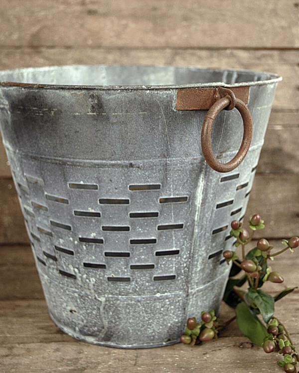 Buckets & Tubs | Tuscan Olive Harvest Bucket 12" With Copper Ring Handles Buckets & Tubs Buckets & Tubs