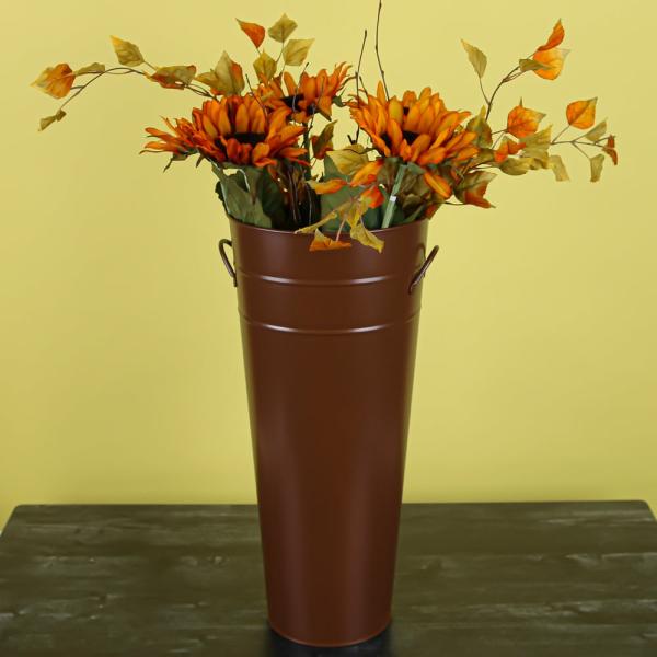 Buckets & Tubs | Rusty Brown French Flower Market Bucket 22" With Handles Buckets & Tubs Buckets & Tubs