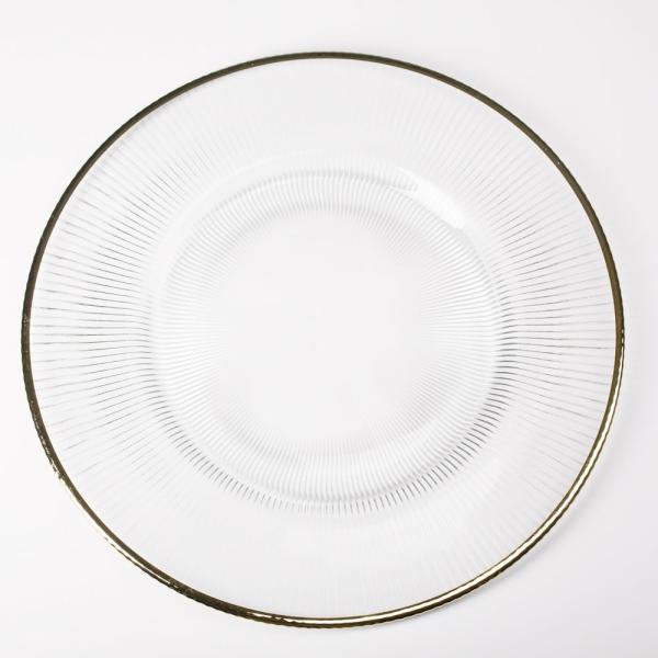 Charger Plates | 13" Gold Rim Glass Charger Plate Set Of 12 Charger Plates Charger Plates