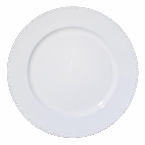 Charger Plates | Beaded Charger Plate 13" White Set Of 24 Charger Plates Charger Plates