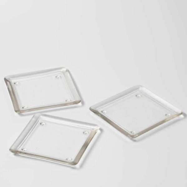 Coasters & Pillar Plates | Square Glass Pillar Plate 5" Set Of 12 Candle Holders Coasters & Pillar Plates