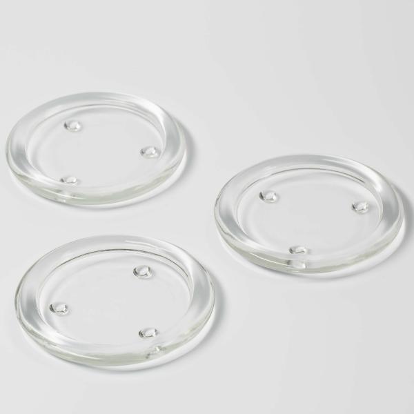 Coasters & Pillar Plates | Glass Pillar Plate Round 4" Set Of 12 Candle Holders Coasters & Pillar Plates