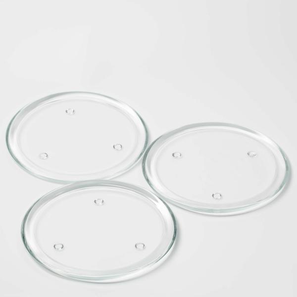 Coasters & Pillar Plates | Round Glass Pillar Plate 8" Set Of 16 Candle Holders Coasters & Pillar Plates