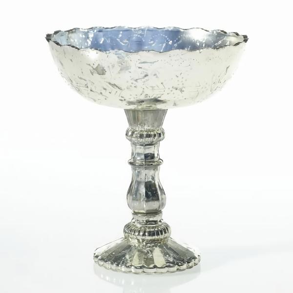 Compote | Desiray Glass Compote 9" X 8" Silver Compote Compote