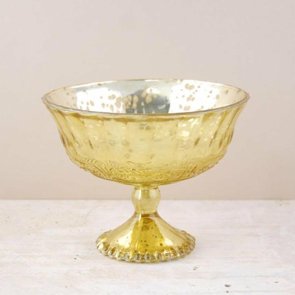 Compote | Gold Mercury Glass Compote 7" X 5.25" Compote Compote