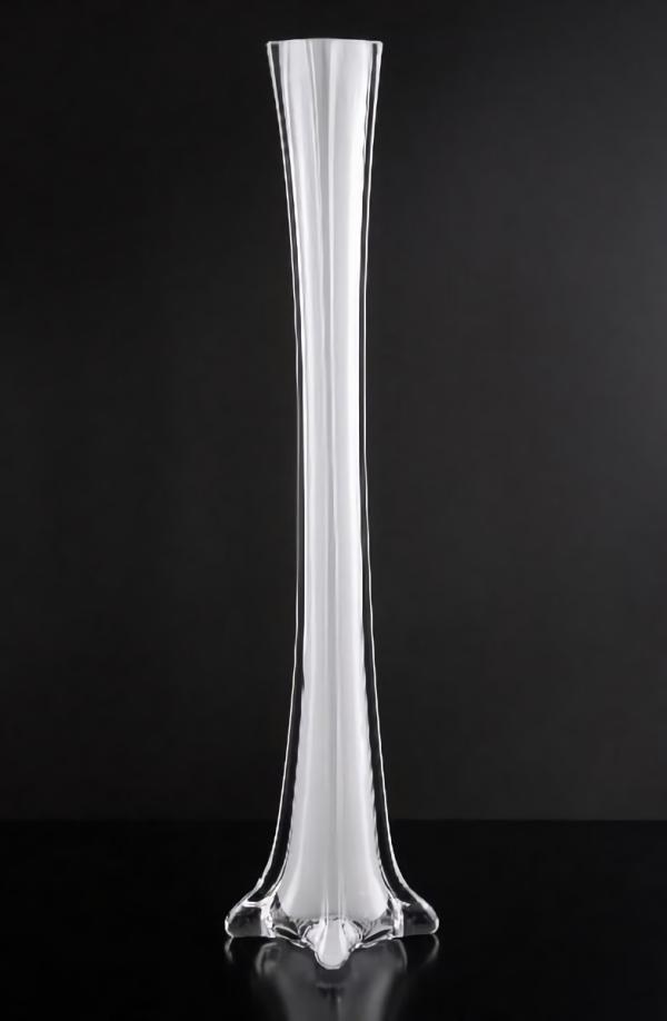 Cylinder Vases | White Glass Eiffel Tower Vase 16" Cylinder Vases Cylinder Vases