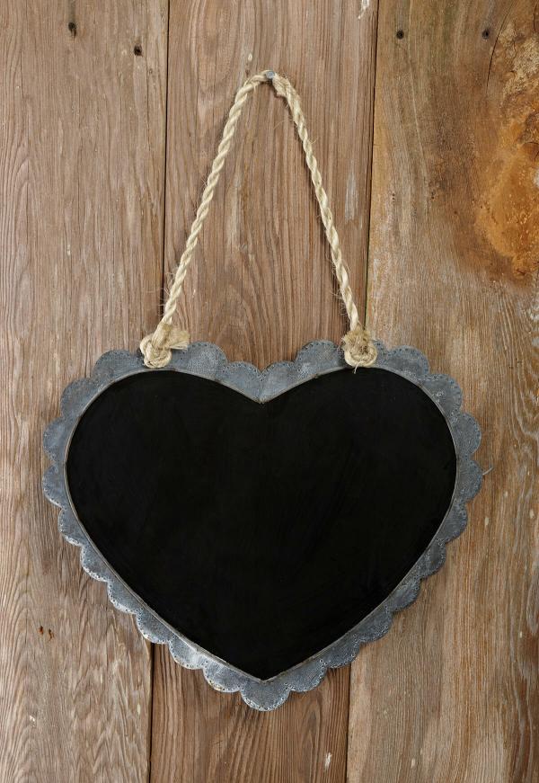 Easels & Frames | Scallop Edge Zinc Frame Hanging Chalkboard Heart 16X14 Easels & Frames Easels & Frames