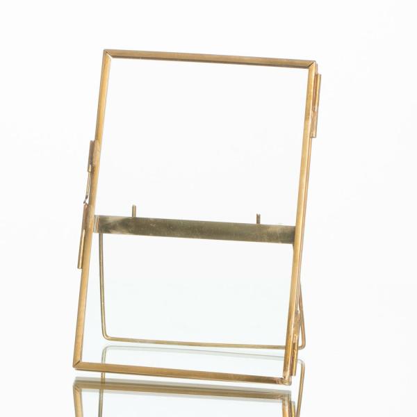 Easels & Frames | Double Glass & Brass Photo Frame 4" X 6" Easels & Frames Easels & Frames