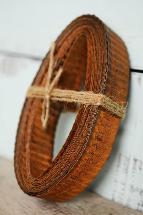 Fabric & Ribbon | Rusty Corrugated Tin Ribbon 1In 15Ft Crafts Fabric & Ribbon