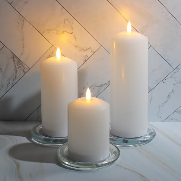 Flameless Candles | Bullet Led Wax Candle 3"X4", 3"X6", & 3"X8" Set Of 18 Candles Flameless Candles