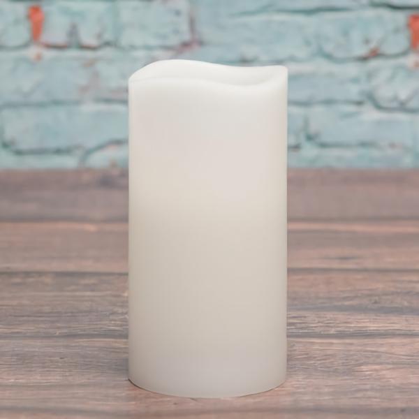 Flameless Candles | Flameless Led Wavy Top Pillar Candle White 3"X6" Candles Flameless Candles