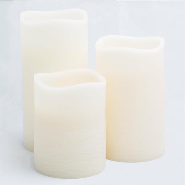 Flameless Candles | Led Big Pillar Candles Ivory 6" Set Of 12 Candles Flameless Candles