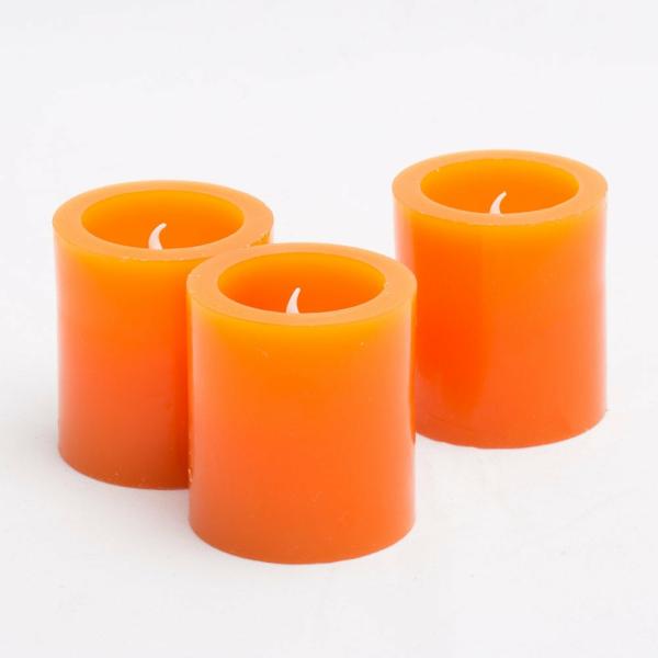 Flameless Candles | Led Votive Candles Orange Set Of 12 Candles Flameless Candles