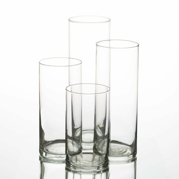 Floating Candle Holders | Cylinder Vases 6" , 7.5", 9" & 10.5" Set Of 4 Candle Holders Floating Candle Holders