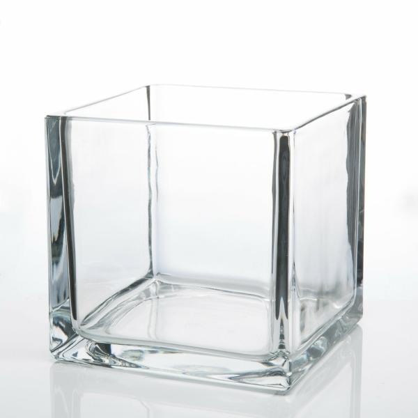 Floating Candle Holders | Square Glass Cube Vase 6" Candle Holders Floating Candle Holders