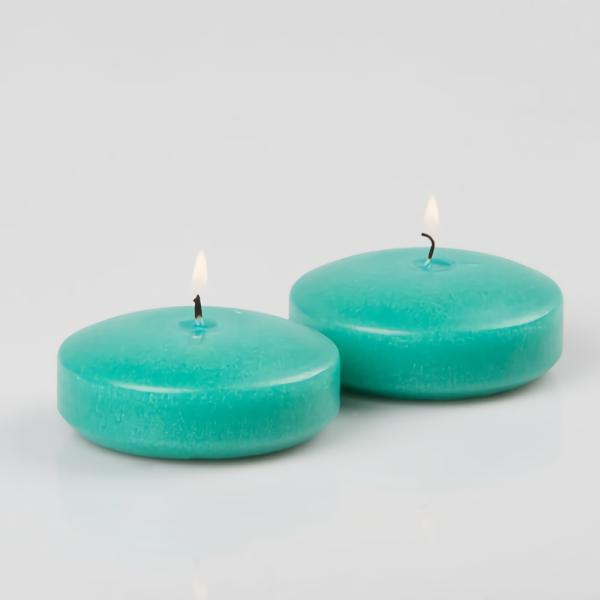 Floating Candles | Floating Candles 3" Aqua Green Set Of 12 Candles Floating Candles