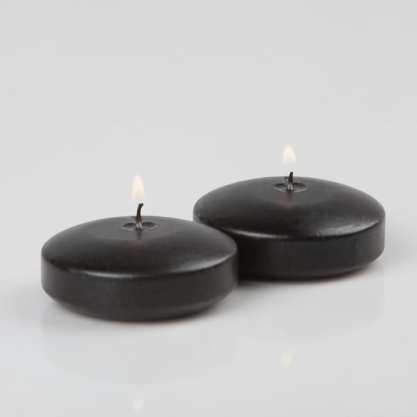 Floating Candles | Floating Candles 3" Black Set Of 12 Candles Floating Candles