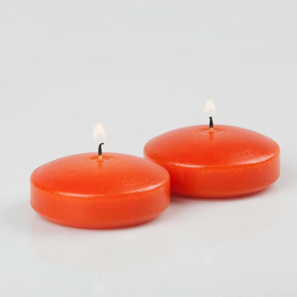 Floating Candles | Floating Candles 3" Orange Set Of 12 Candles Floating Candles