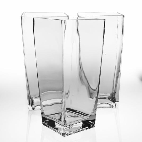 Flower Vases | Contemporary Tapered Square Vase 9" Set Of 3 Flower Vases Flower Vases