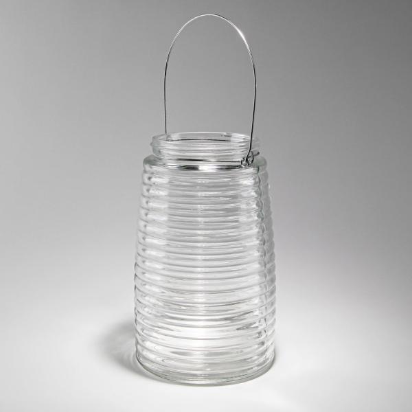 Flower Vases | Hanging Horizontal Ribbed Glass Jar 8" With Handle Set Of 6 Flower Vases Flower Vases