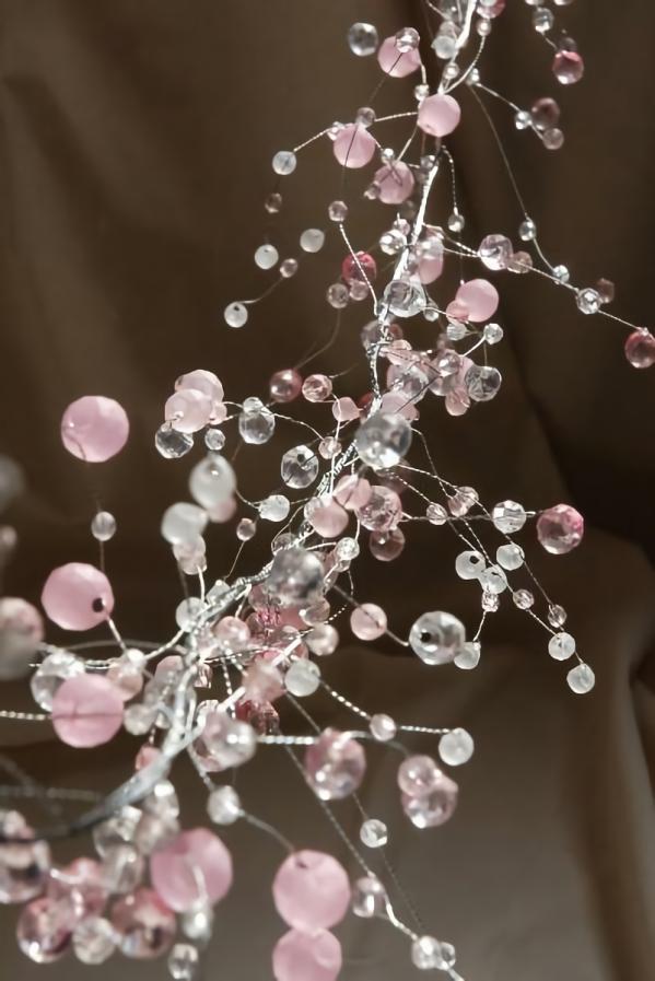 Garlands | Hint Of Pink Wired Crystal Garland 42" Garlands Garlands