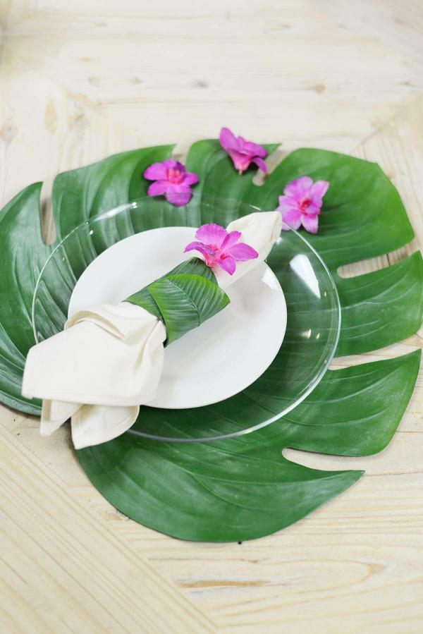 Leaves | Monstera Leaf Placemat Greenery And Garland Grass Mats