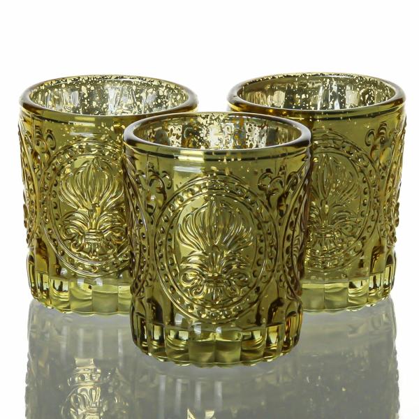 Mercury Candle Holders | Mercury Votive Holders Primrose Metallic Gold Set Of 12 Candle Holders Mercury Candle Holders