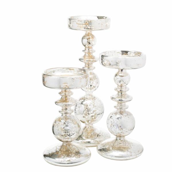 Mercury Candle Holders | Pillar Holders Unique Mercury Bubble – Set Of 3 Candle Holders Mercury Candle Holders