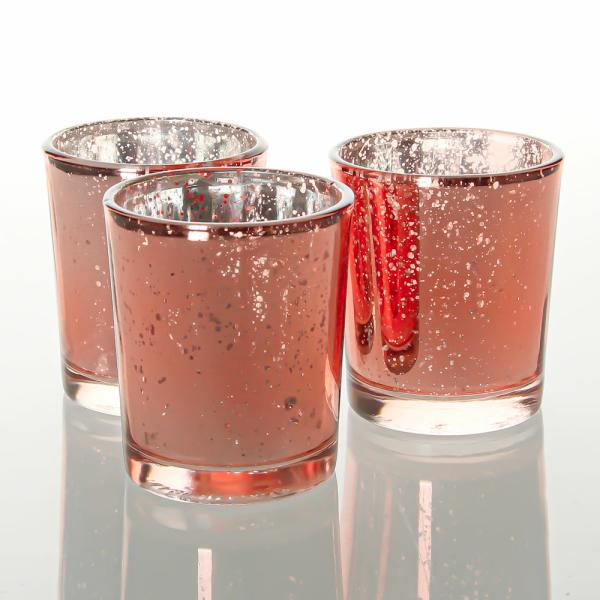 Mercury Candle Holders | Rose Gold Mercury Votive Holder Set Of 12 Candle Holders Mercury Candle Holders