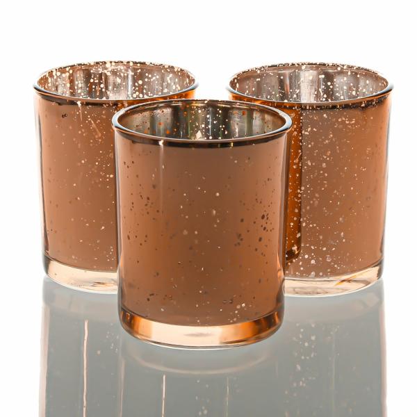 Mercury Candle Holders | Votive Holder Grande Rose Gold Mercury Set Of 12 Candle Holders Mercury Candle Holders