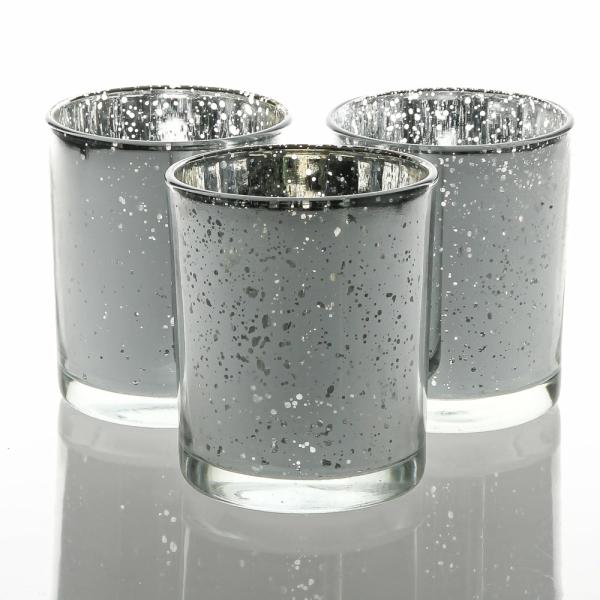 Mercury Candle Holders | Votive Holder Grande Silver Mercury Set Of 12 Candle Holders Mercury Candle Holders