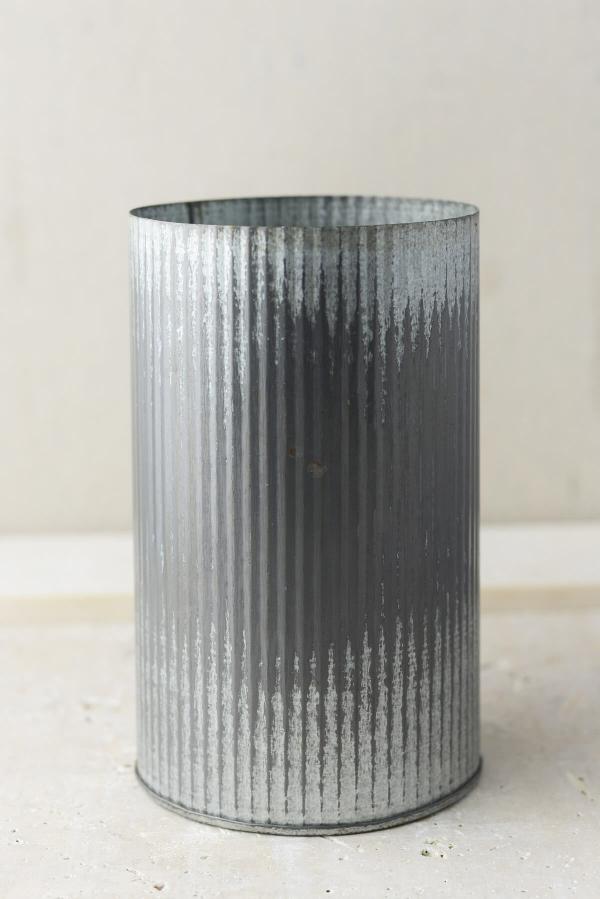 Metal Vases | Norah Corrugated Zinc Vase 7" Flower Vases Flower Vases