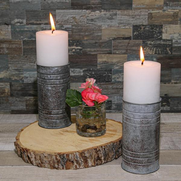 Pillar Candle Holders | Zinc Cylinder Vase & Pillar Candle Holder 6" Candle Holders Pillar Candle Holders