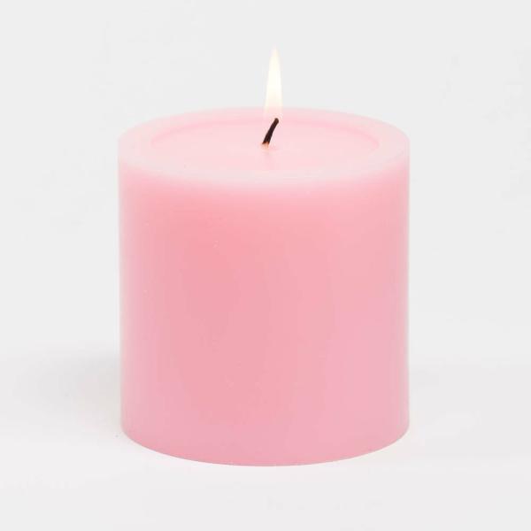 Pillar Candles | 4" X 4" Pink Pillar Candle Candles Pillar Candles