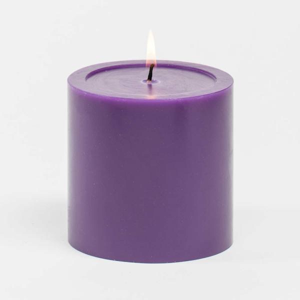 Pillar Candles | 4" X 4" Purple Pillar Candle Candles Pillar Candles