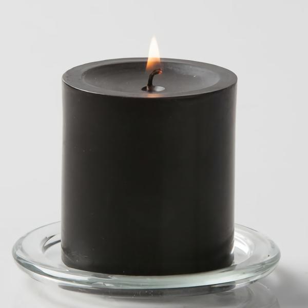 Pillar Candles | Pillar Candle 3"X3" Black Candles Pillar Candles