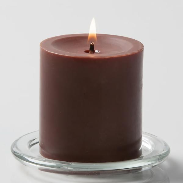 Pillar Candles | Pillar Candle 3"X3" Brown Candles Pillar Candles