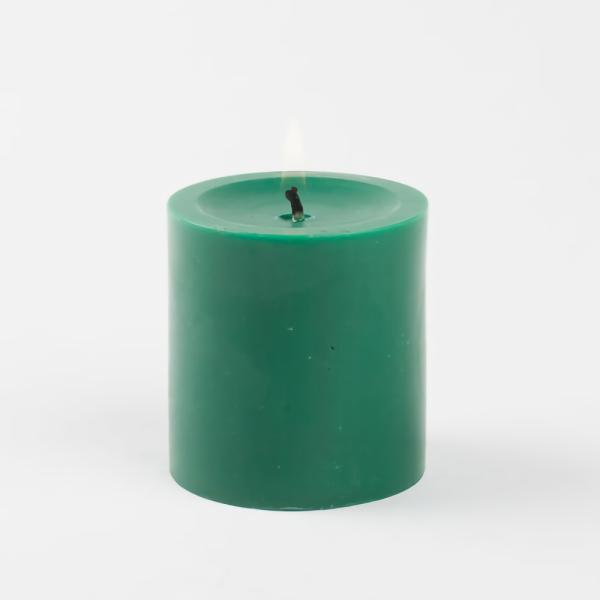 Pillar Candles | Pillar Candle 3"X3" Dark Green Candles Pillar Candles