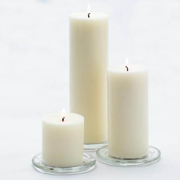 Pillar Candles | Pillar Candles 3"X3", 3"X6" & 3"X9" Light Ivory Set Of 12 Candles Pillar Candles