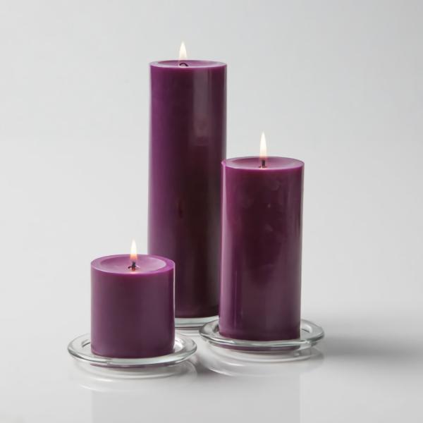 Pillar Candles | Pillar Candles 3"X3", 3"X6" & 3"X9" Purple Set Of 18 Candles Pillar Candles