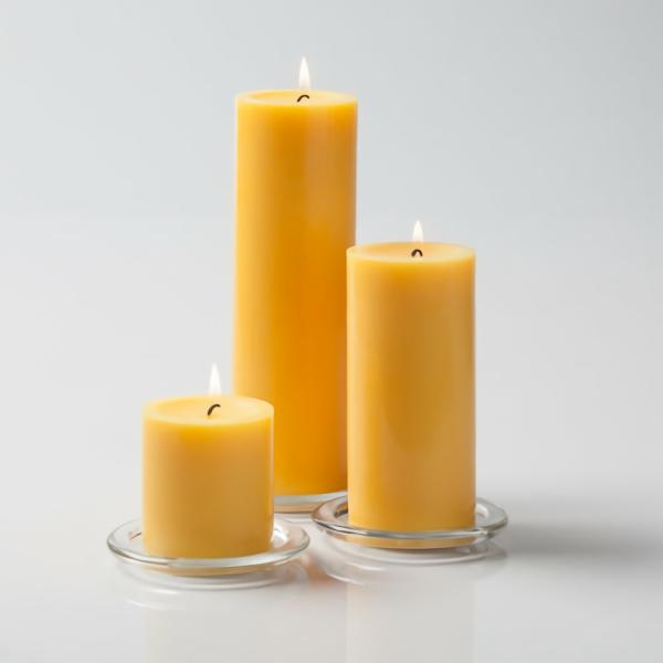 Pillar Candles | Pillar Candles 3"X3", 3"X6" & 3"X9" Yellow Set Of 12 Candles Pillar Candles