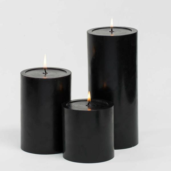 Pillar Candles | Pillar Candles 4 X4", 4"X6" & 4"X9 Black Set Of 18 Candles Pillar Candles