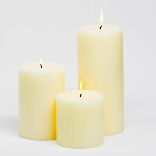 Pillar Candles | Pillar Candles 4 X4", 4"X6" & 4"X9" Ivory Set Of 3 Candles Pillar Candles