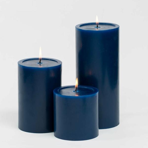 Pillar Candles | Pillar Candles 4 X4", 4"X6" & 4"X9 Navy Blue Set Of 18 Candles Pillar Candles